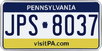 PA license plate JPS8037