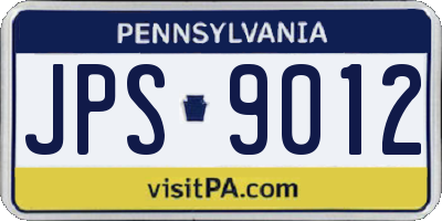 PA license plate JPS9012