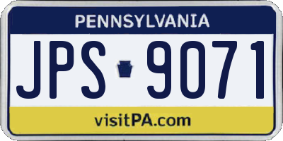 PA license plate JPS9071
