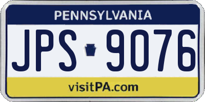 PA license plate JPS9076