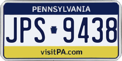 PA license plate JPS9438