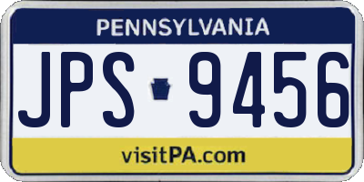 PA license plate JPS9456