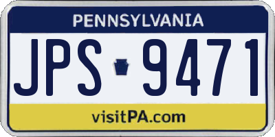 PA license plate JPS9471