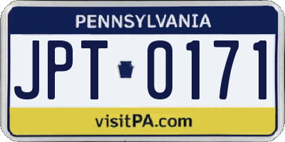 PA license plate JPT0171