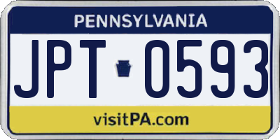 PA license plate JPT0593