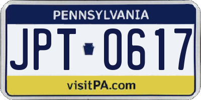 PA license plate JPT0617