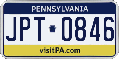 PA license plate JPT0846