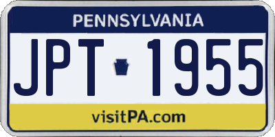 PA license plate JPT1955