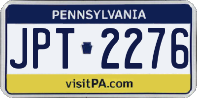 PA license plate JPT2276