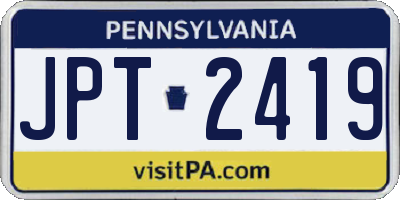 PA license plate JPT2419