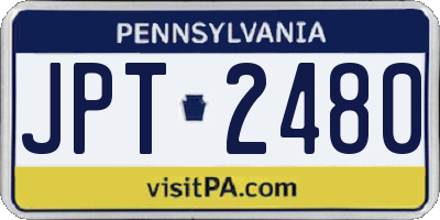 PA license plate JPT2480