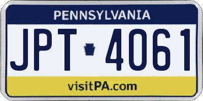 PA license plate JPT4061