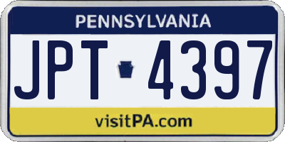 PA license plate JPT4397