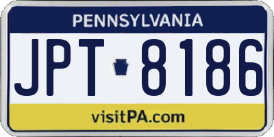 PA license plate JPT8186