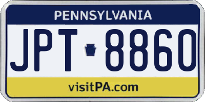 PA license plate JPT8860