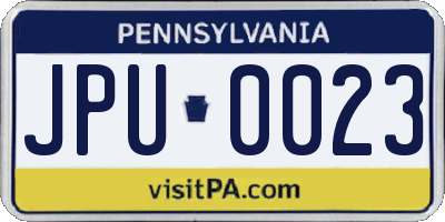 PA license plate JPU0023