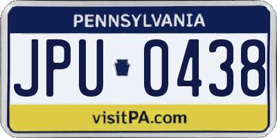 PA license plate JPU0438