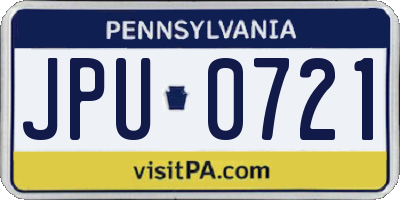PA license plate JPU0721
