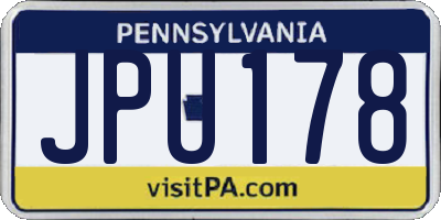 PA license plate JPU178