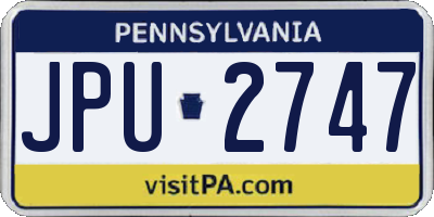 PA license plate JPU2747