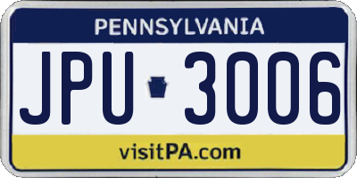 PA license plate JPU3006