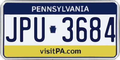 PA license plate JPU3684
