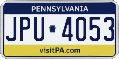 PA license plate JPU4053