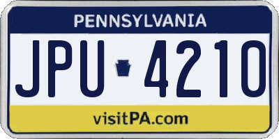 PA license plate JPU4210