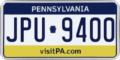 PA license plate JPU9400