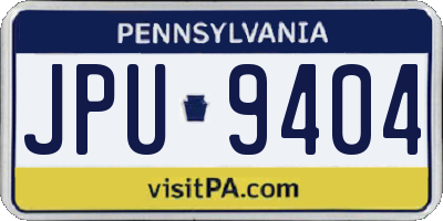 PA license plate JPU9404