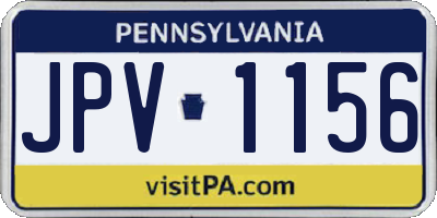 PA license plate JPV1156