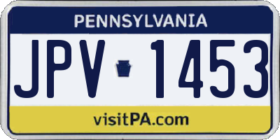 PA license plate JPV1453