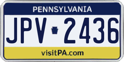 PA license plate JPV2436