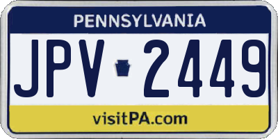 PA license plate JPV2449