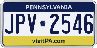 PA license plate JPV2546