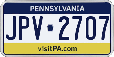 PA license plate JPV2707