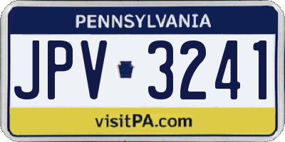 PA license plate JPV3241