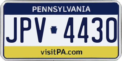 PA license plate JPV4430