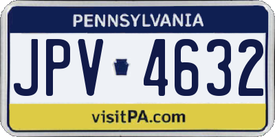 PA license plate JPV4632