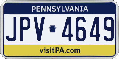 PA license plate JPV4649