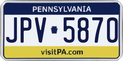 PA license plate JPV5870