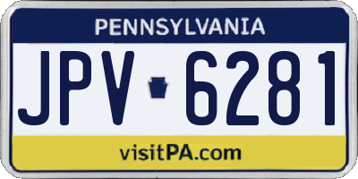 PA license plate JPV6281