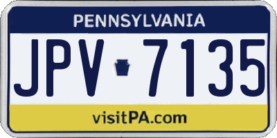 PA license plate JPV7135