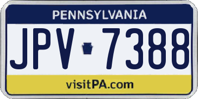 PA license plate JPV7388