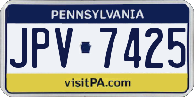 PA license plate JPV7425