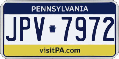 PA license plate JPV7972