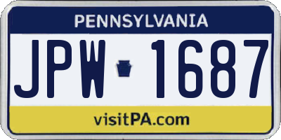 PA license plate JPW1687