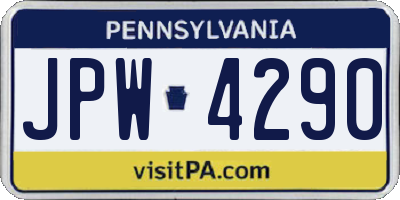 PA license plate JPW4290