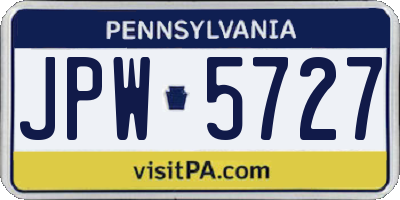 PA license plate JPW5727