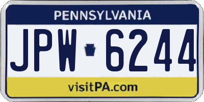PA license plate JPW6244